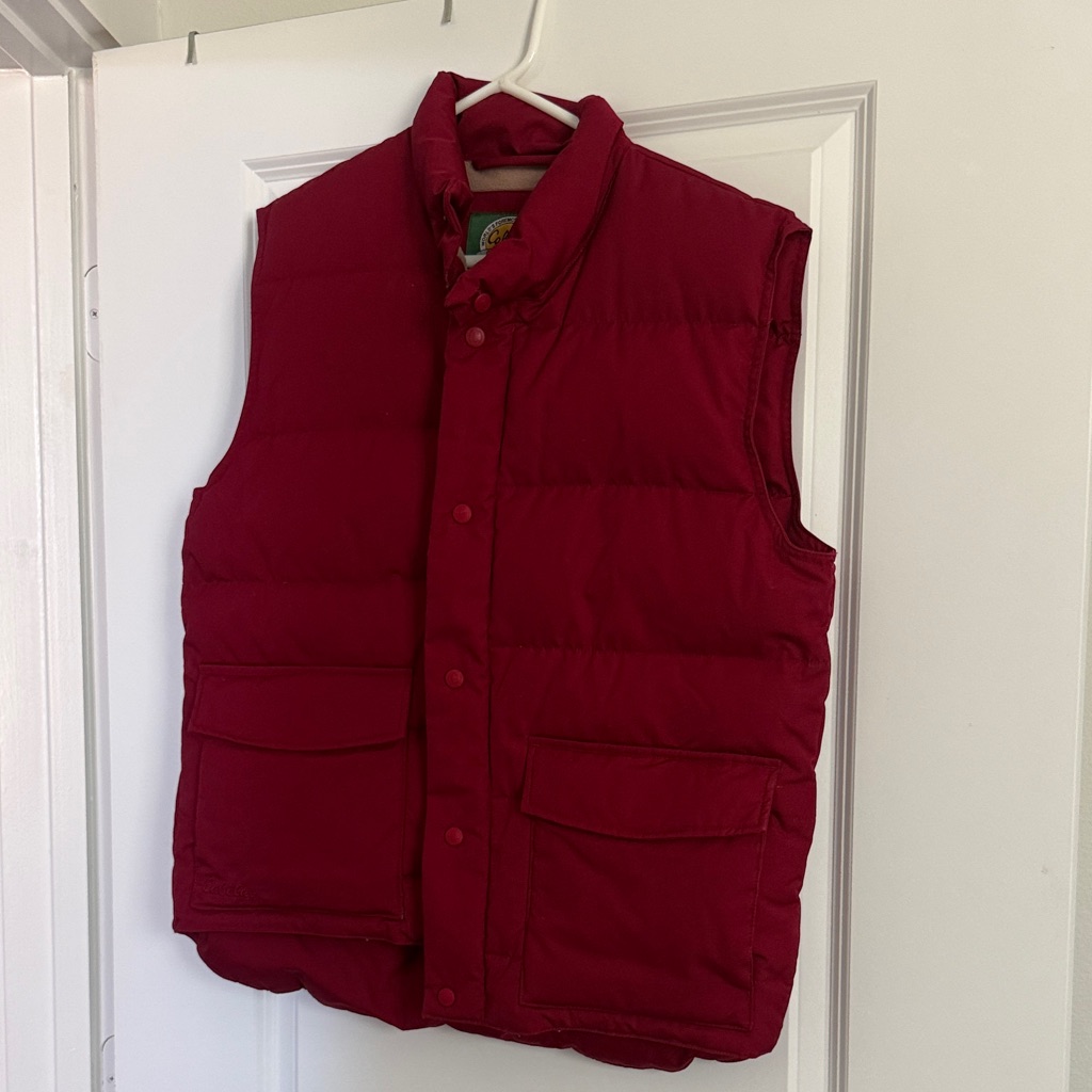 Cabela's Down Men's Deep Red Quilted Puffer Vest